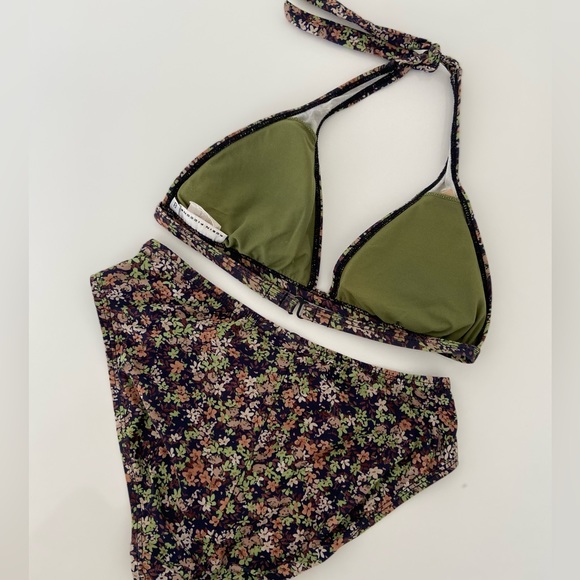 Vintage Robin Piccone Disty Floral Print Cheeky Bikini size Small Made in USA - Picture 6 of 7